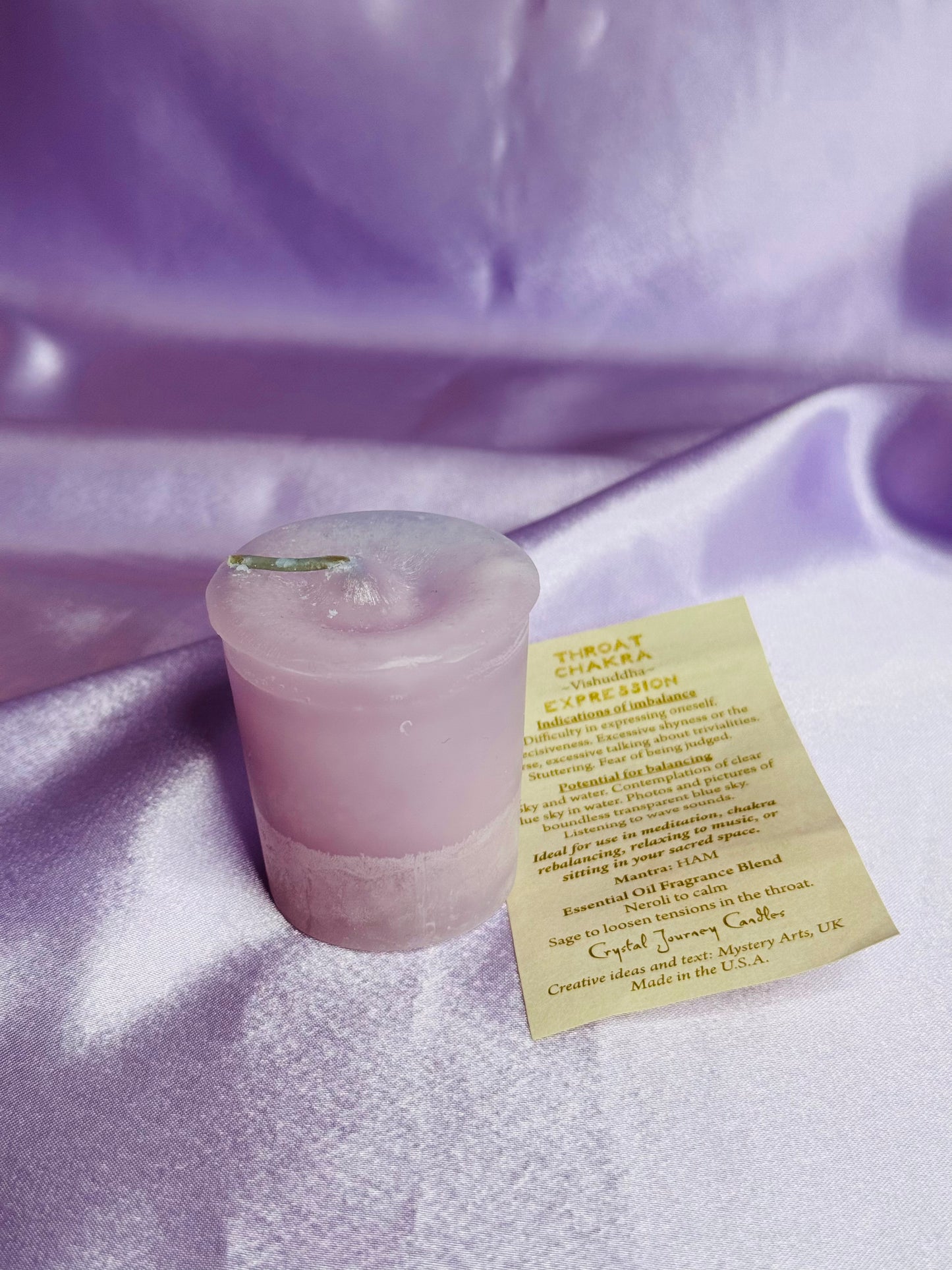 Reiki-Charged Votive Candle: Throat Chakra