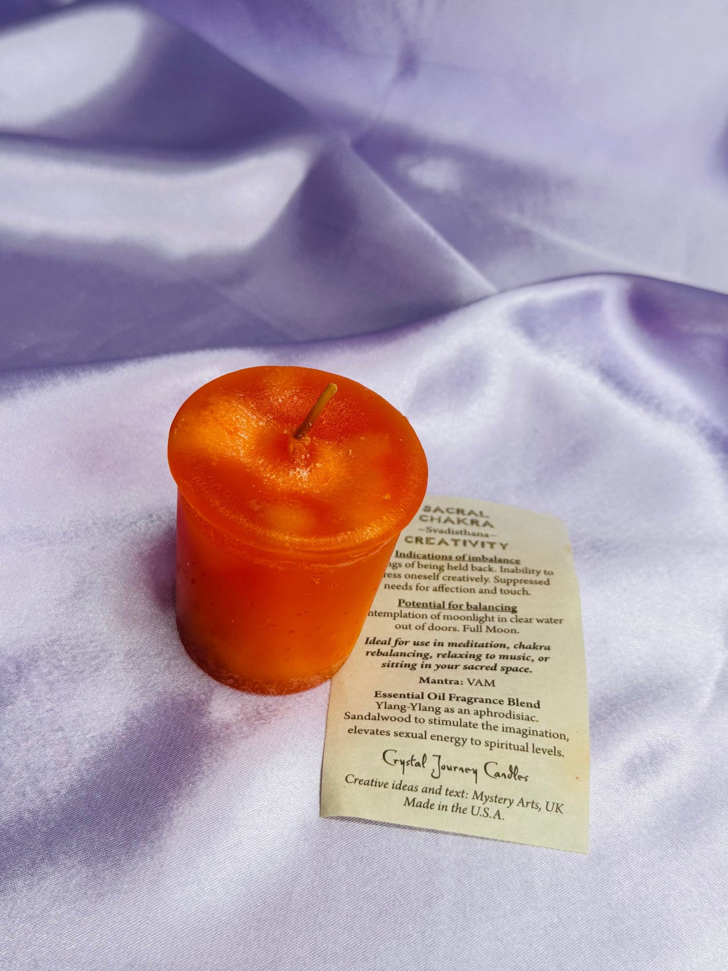 Reiki-Charged Votive Candle: Sacral Chakra