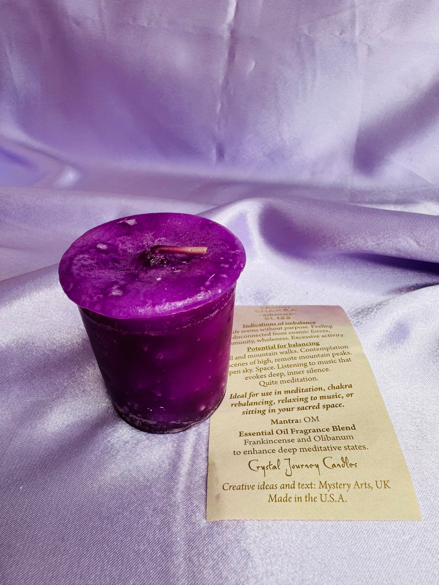 Reiki-Charged Votive Candle: Crown Chakra