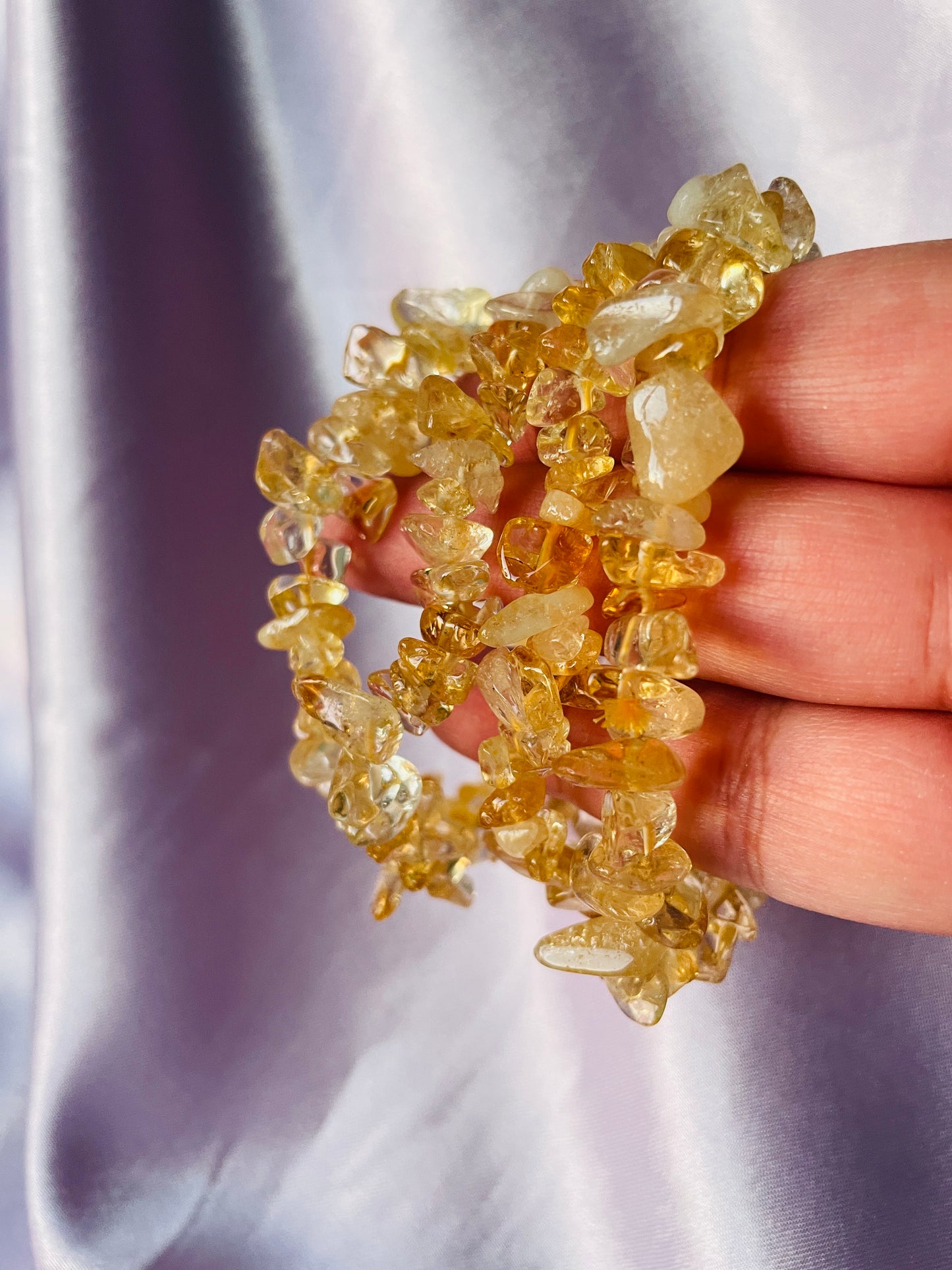 Heat-Treated Citrine Chip Bracelets